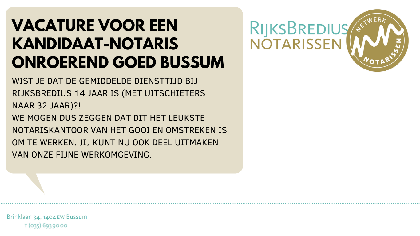 Vacature kandidaat-notaris (onroerend goed)